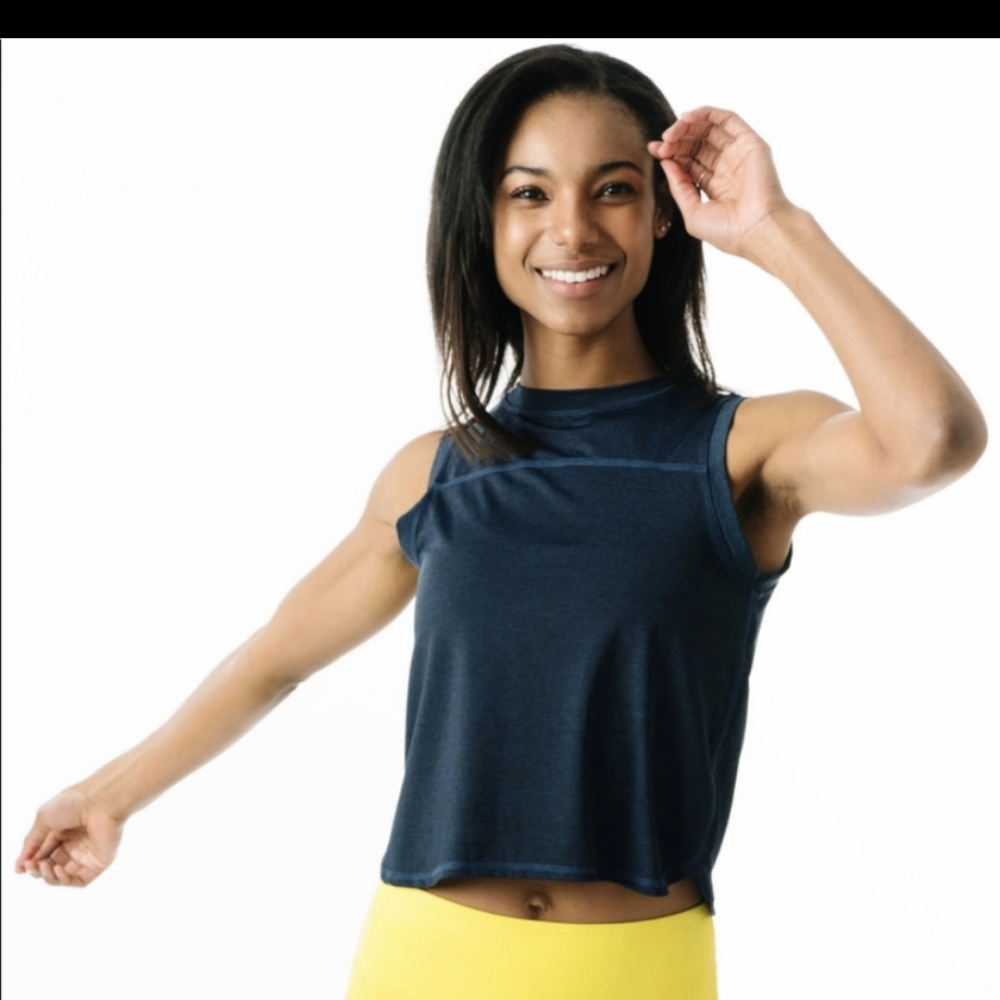 Zyia Crop Navy Muscle Tank